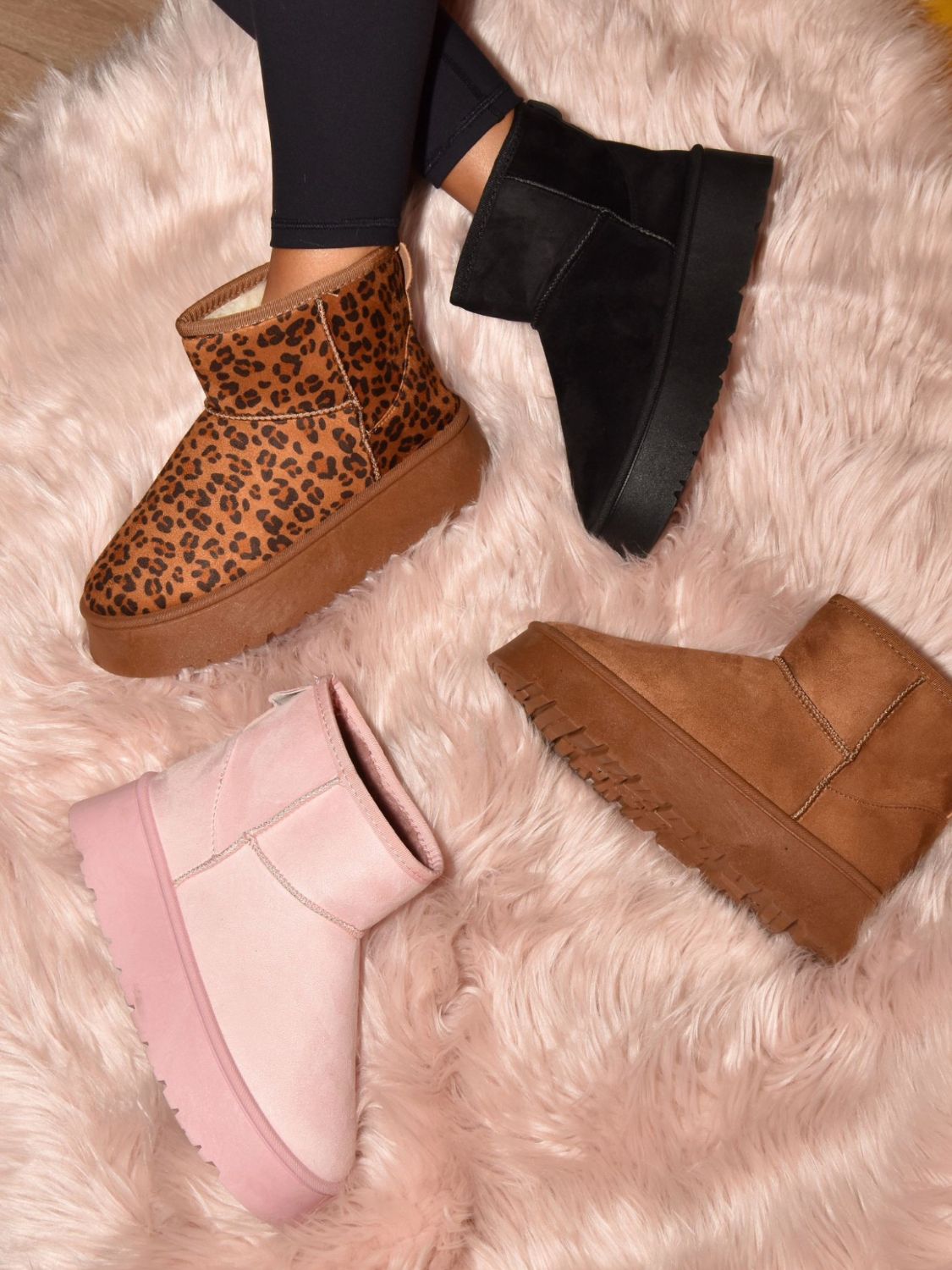 Leopard Thermal Furry Leopard Platform Booties - Tigbul's Variety Fashion Shop