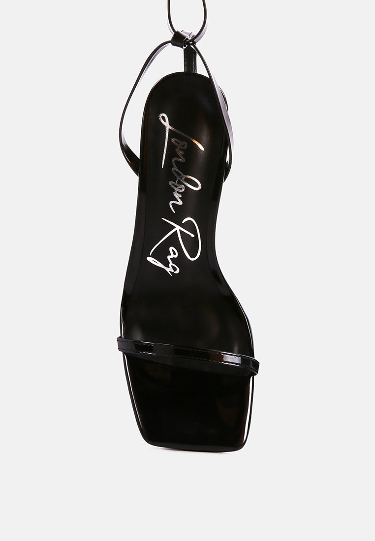 Lewk Strappy Tie Up Spool Heel Sandals - Tigbul's Variety Fashion Shop