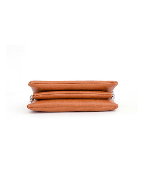 Liv Convertible Compact Crossbody in Cognac, gefaltete Korpusansicht