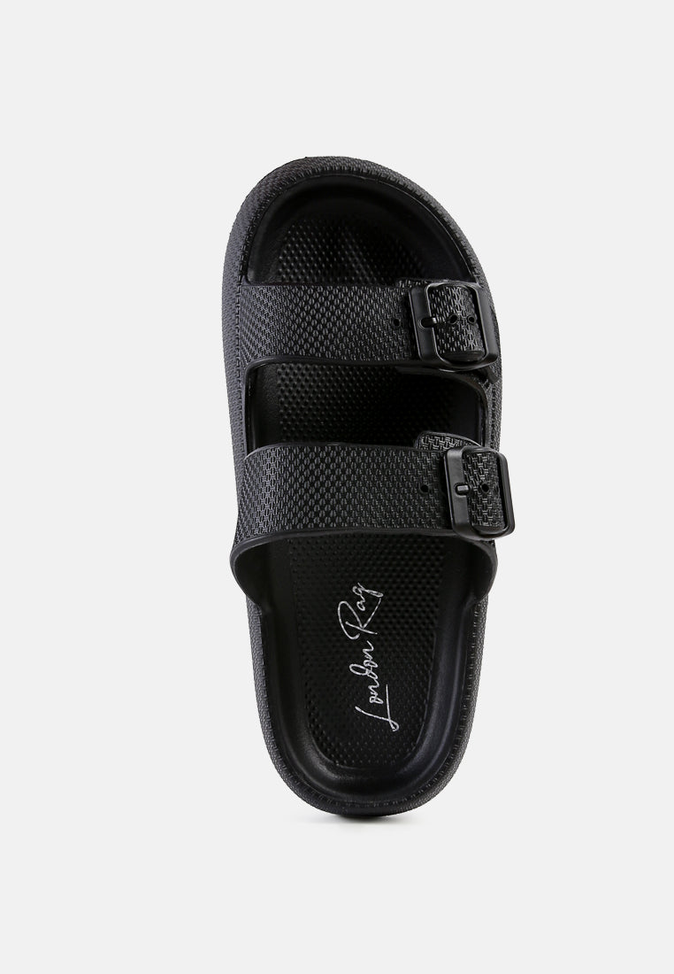 Loma Hovercraft Buckled Slides - Tigbul's Variety Fashion Shop