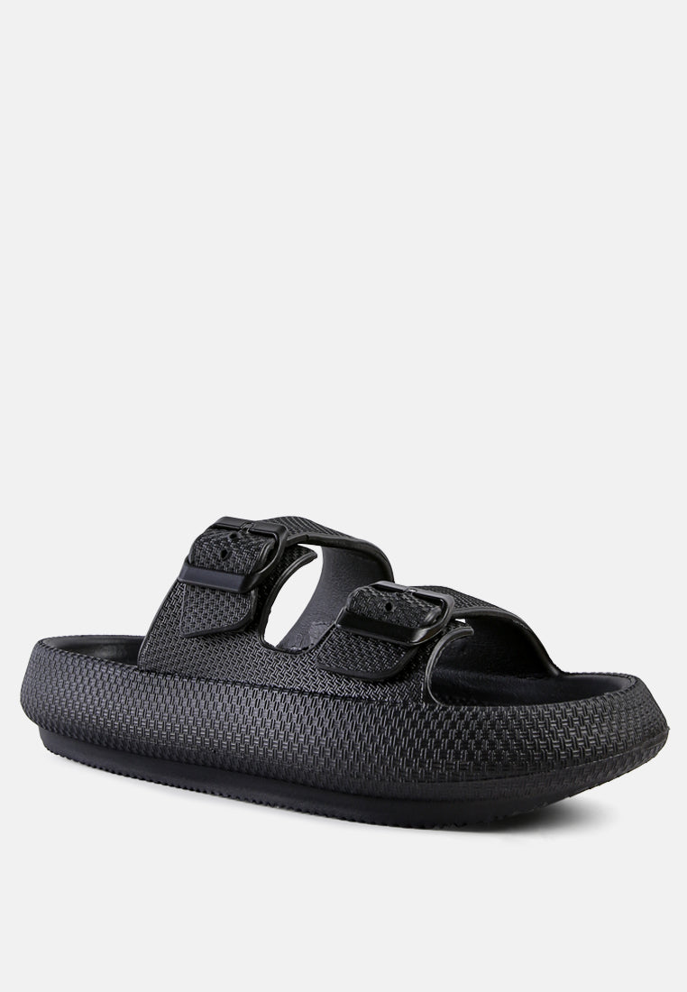 Loma Hovercraft Buckled Slides - Tigbul's Variety Fashion Shop