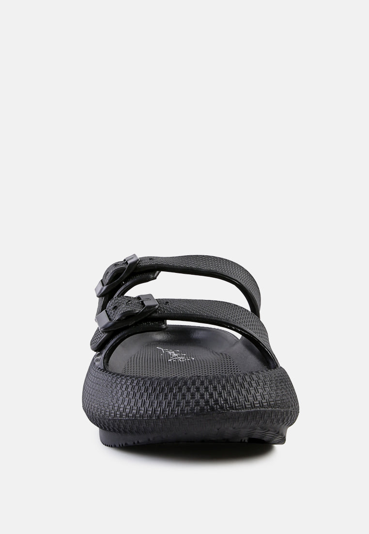Loma Hovercraft Buckled Slides - Tigbul's Variety Fashion Shop