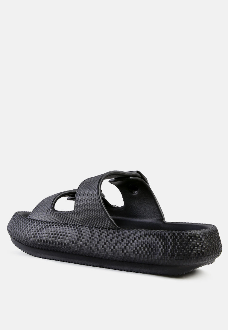Loma Hovercraft Buckled Slides - Tigbul's Variety Fashion Shop