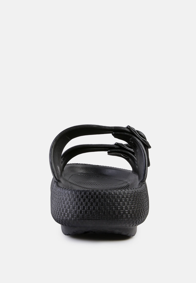 Loma Hovercraft Buckled Slides - Tigbul's Variety Fashion Shop
