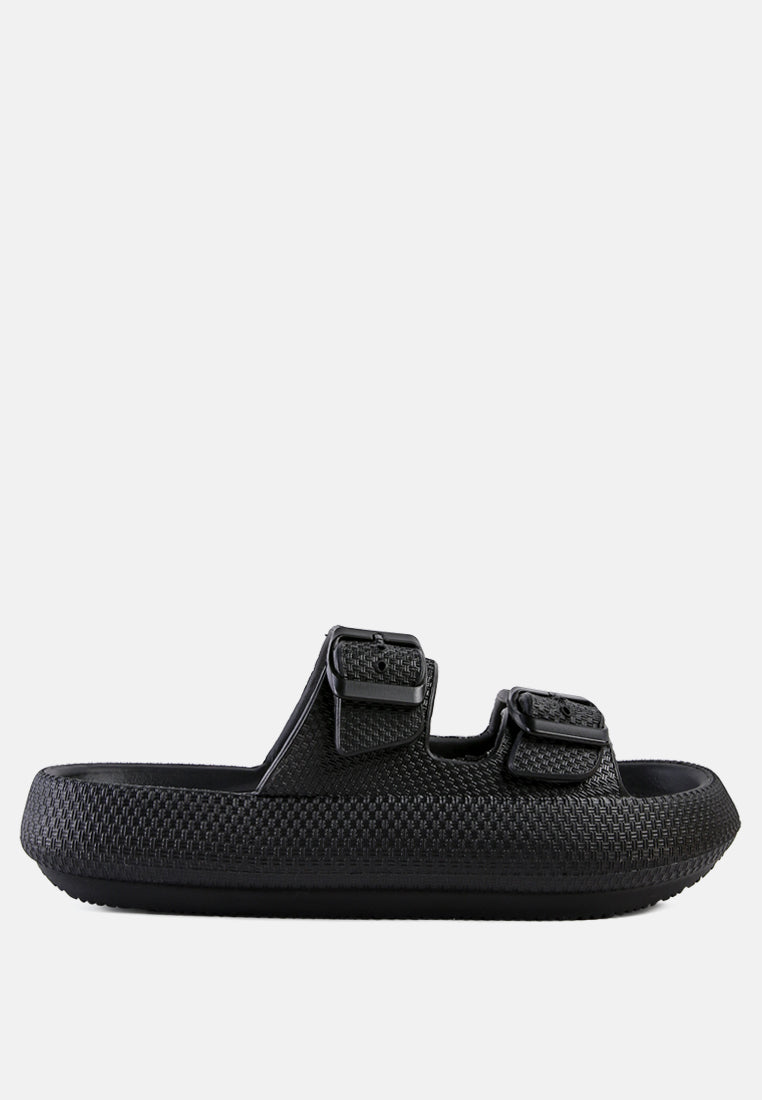 Loma Hovercraft Buckled Slides - Tigbul's Variety Fashion Shop