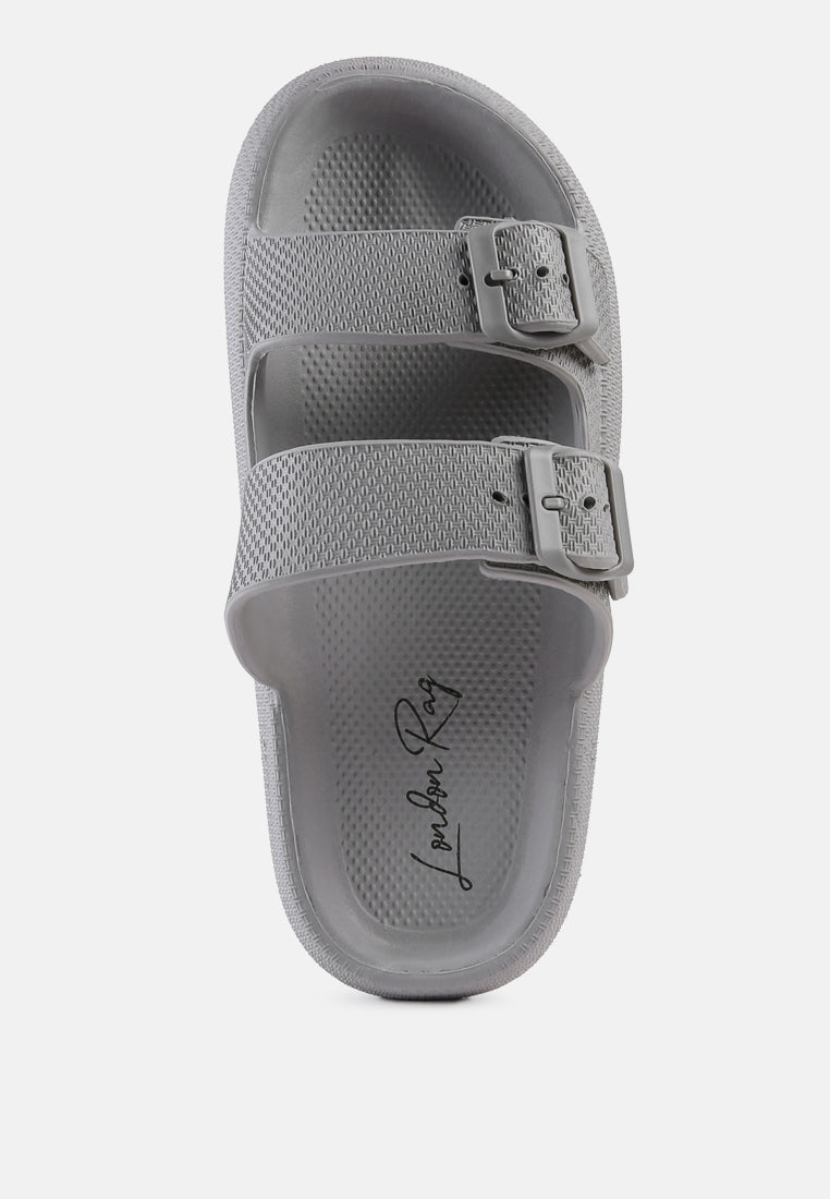 Loma Hovercraft Buckled Slides - Tigbul's Variety Fashion Shop