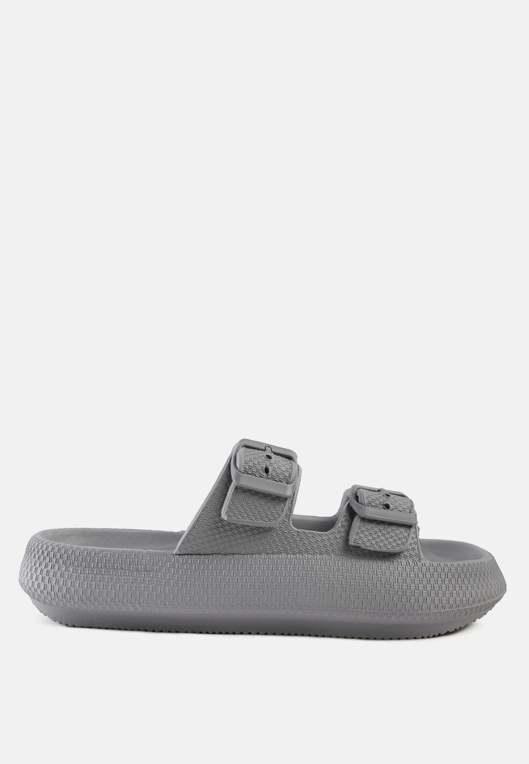 Loma Hovercraft Buckled Slides - Tigbul's Variety Fashion Shop