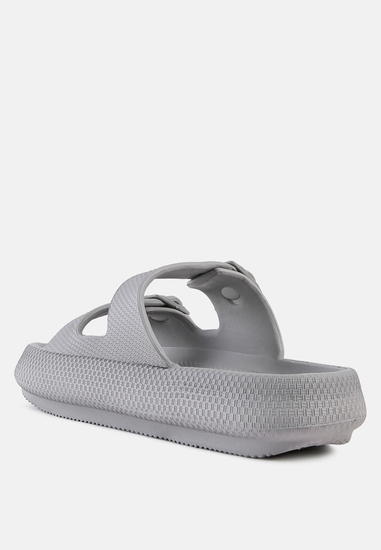 Loma Hovercraft Buckled Slides - Tigbul's Variety Fashion Shop