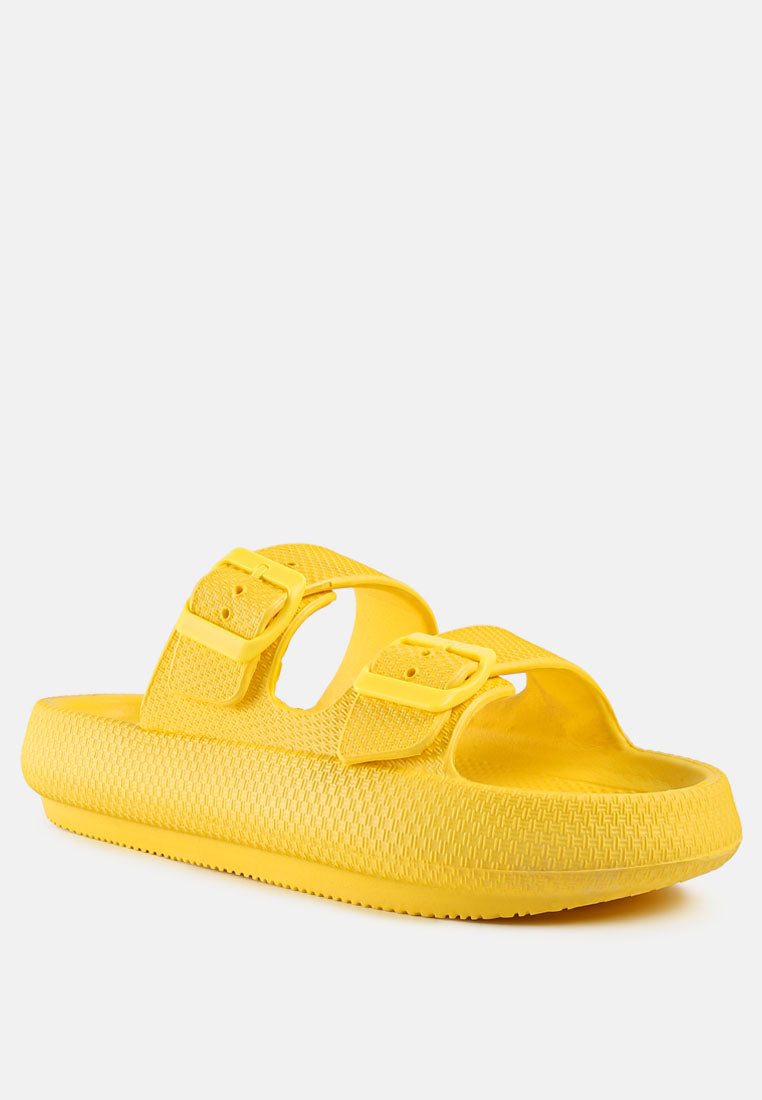 Loma Hovercraft Buckled Slides - Tigbul's Variety Fashion Shop