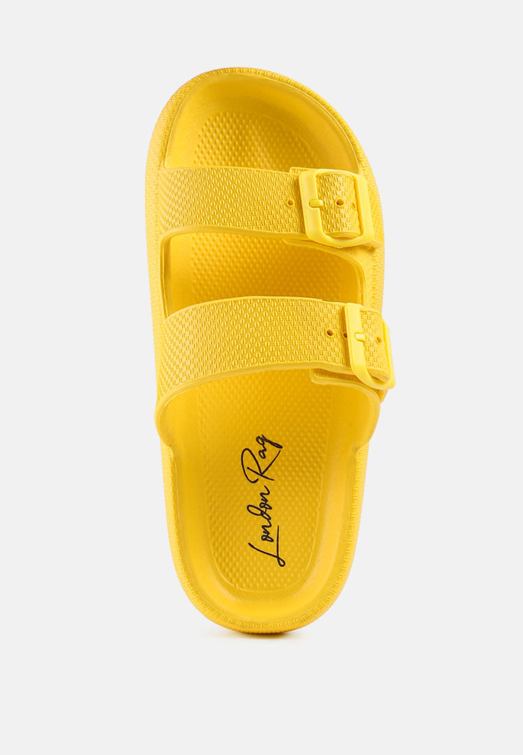 Loma Hovercraft Buckled Slides - Tigbul's Variety Fashion Shop