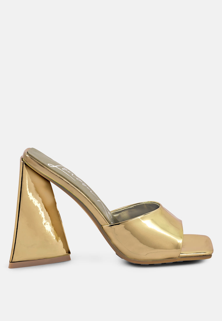 Lovebug Triangular Block Heel Sandals - Tigbul's Variety Fashion Shop