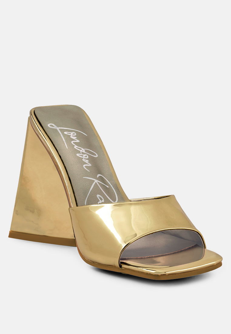 Lovebug Triangular Block Heel Sandals - Tigbul's Variety Fashion Shop
