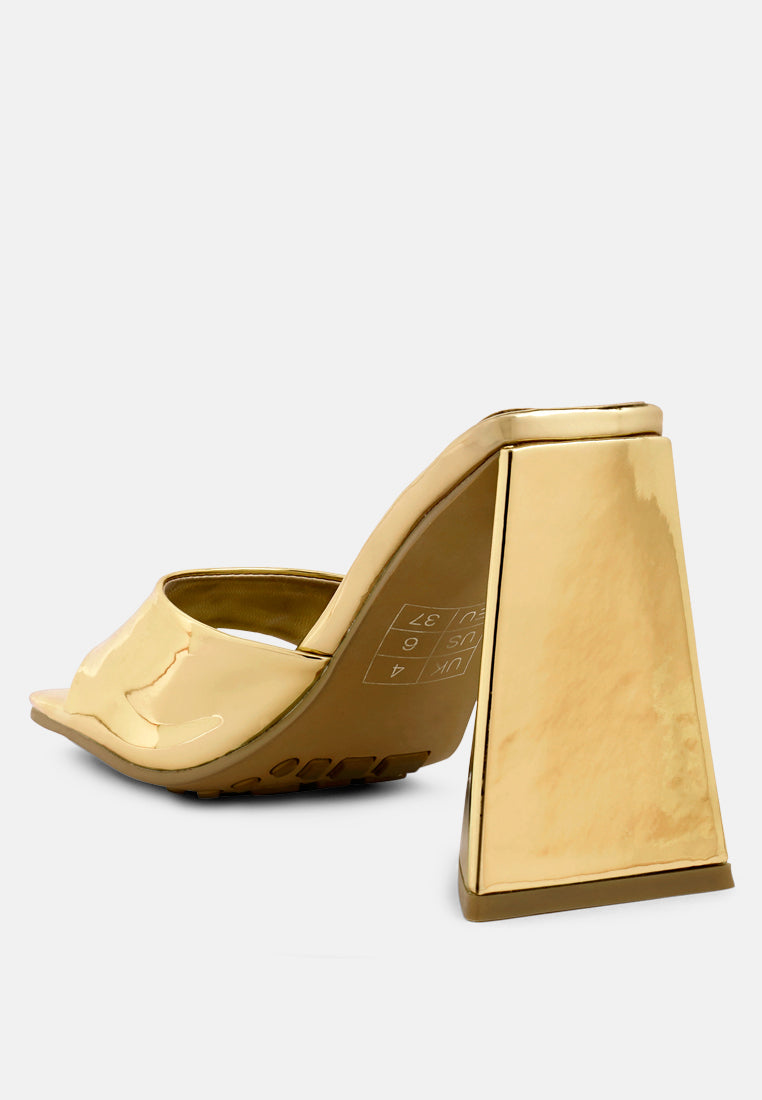 Lovebug Triangular Block Heel Sandals - Tigbul's Variety Fashion Shop