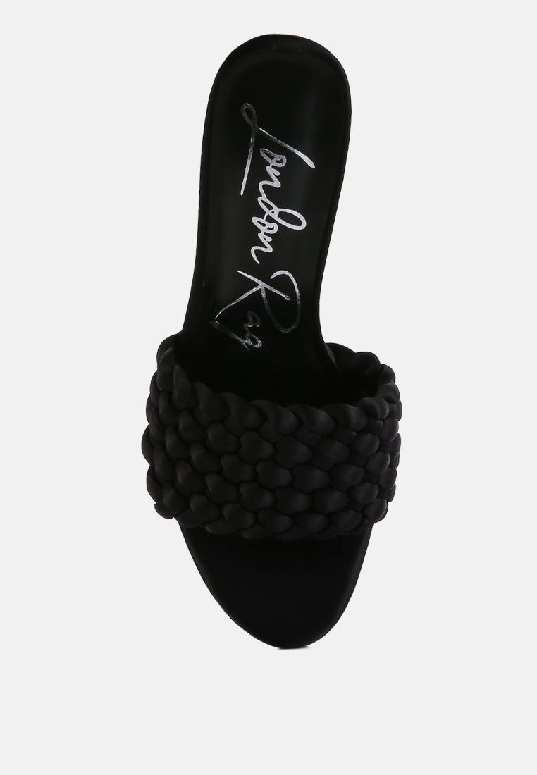 Lust Look Braided Satin Block Sandals - Tigbul's Variety Fashion Shop