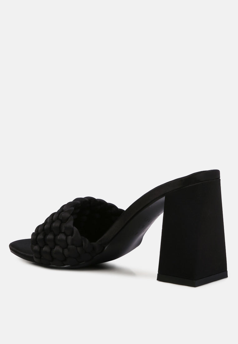 Lust Look Braided Satin Block Sandals - Tigbul's Variety Fashion Shop