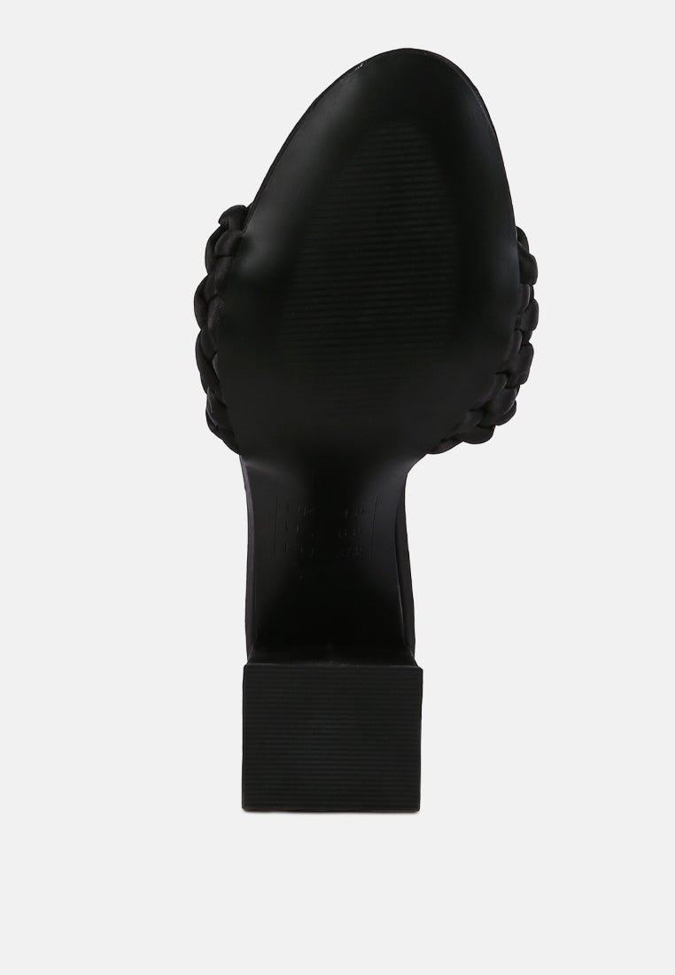 Lust Look Braided Satin Block Sandals - Tigbul's Variety Fashion Shop