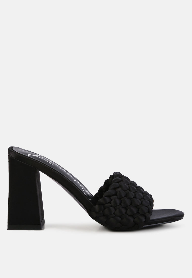 Lust Look Braided Satin Block Sandals - Tigbul's Variety Fashion Shop