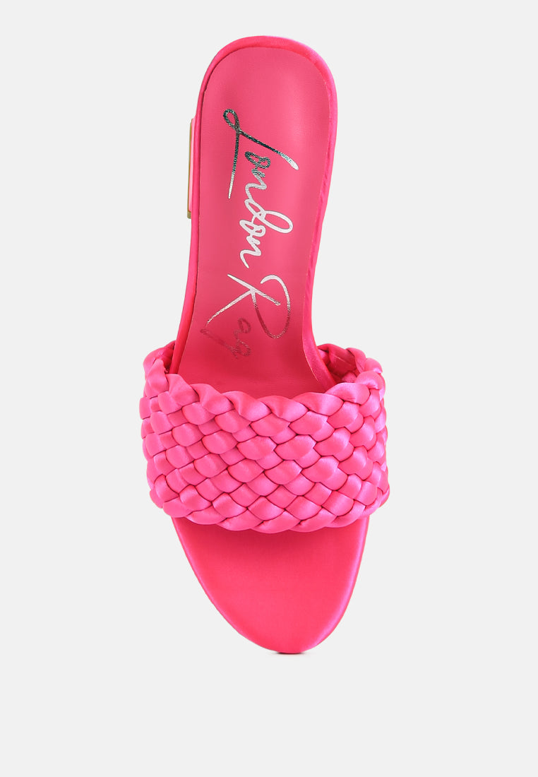 Lust Look Braided Satin Block Sandals - Tigbul's Variety Fashion Shop