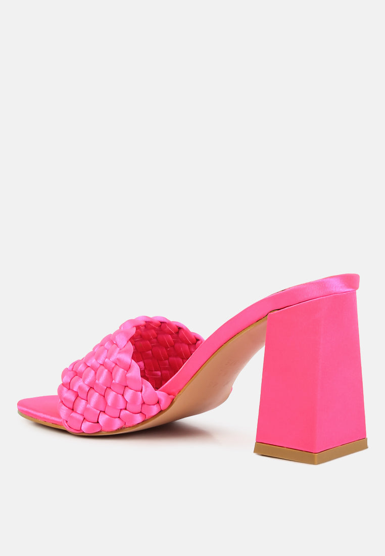 Lust Look Braided Satin Block Sandals - Tigbul's Variety Fashion Shop