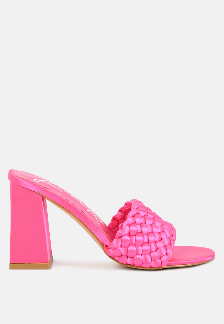 Lust Look Braided Satin Block Sandals - Tigbul's Variety Fashion Shop