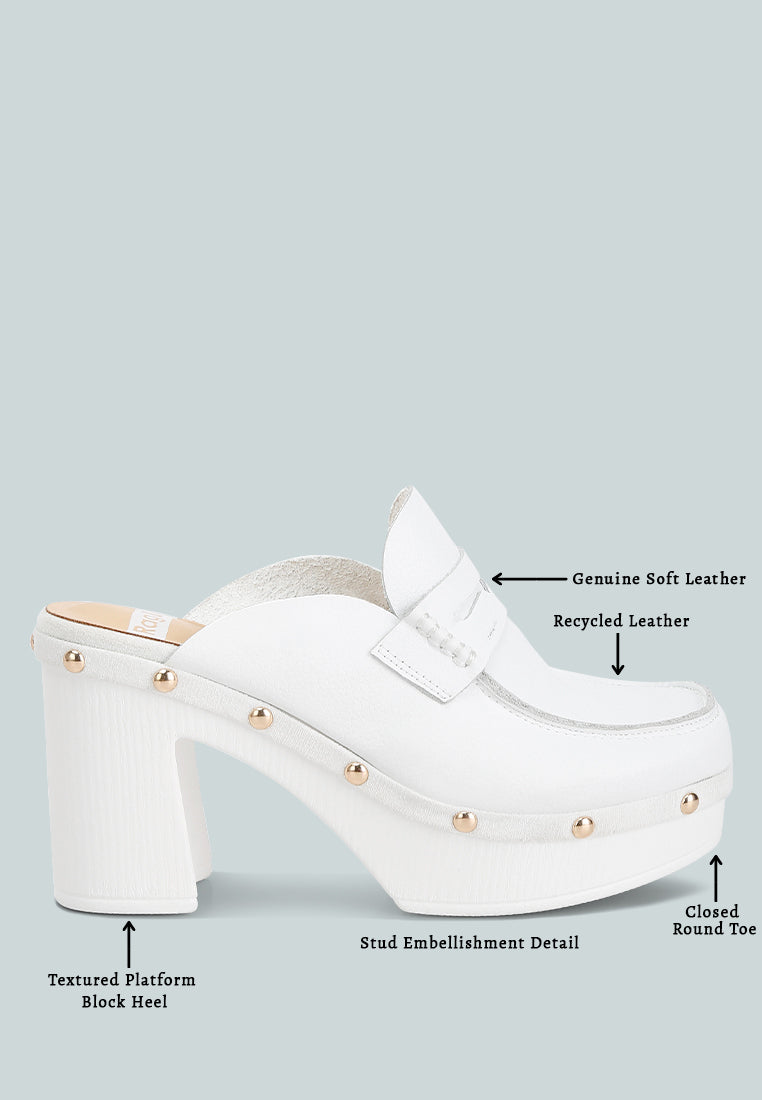 Lyrac Recycled Leather Platform Clogs - Tigbul's Variety Fashion Shop
