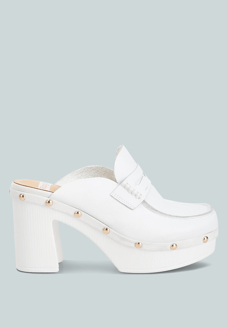 Lyrac Recycled Leather Platform Clogs - Tigbul's Variety Fashion Shop