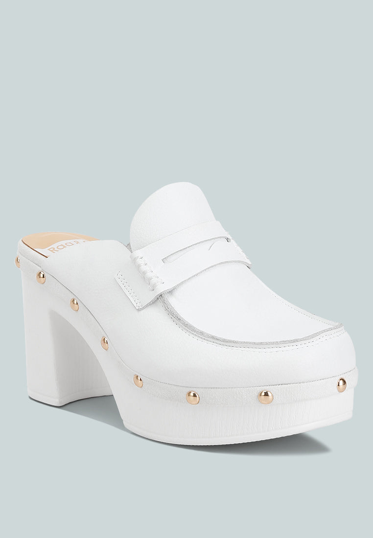 Lyrac Recycled Leather Platform Clogs - Tigbul's Variety Fashion Shop