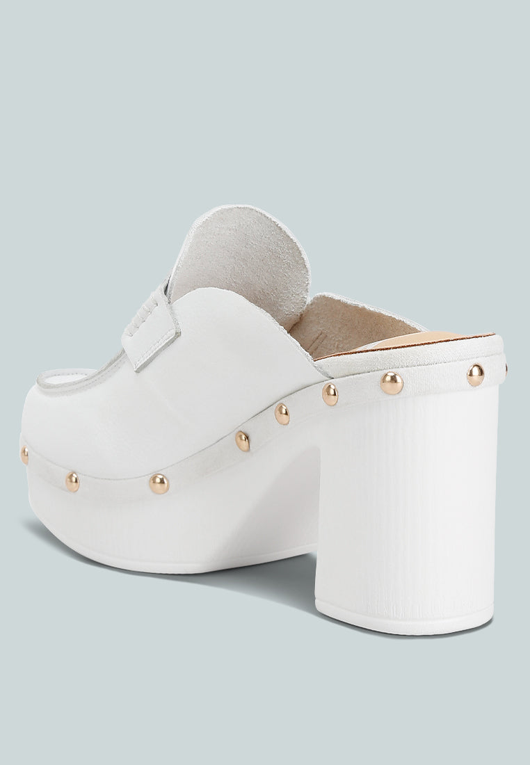 Lyrac Recycled Leather Platform Clogs - Tigbul's Variety Fashion Shop