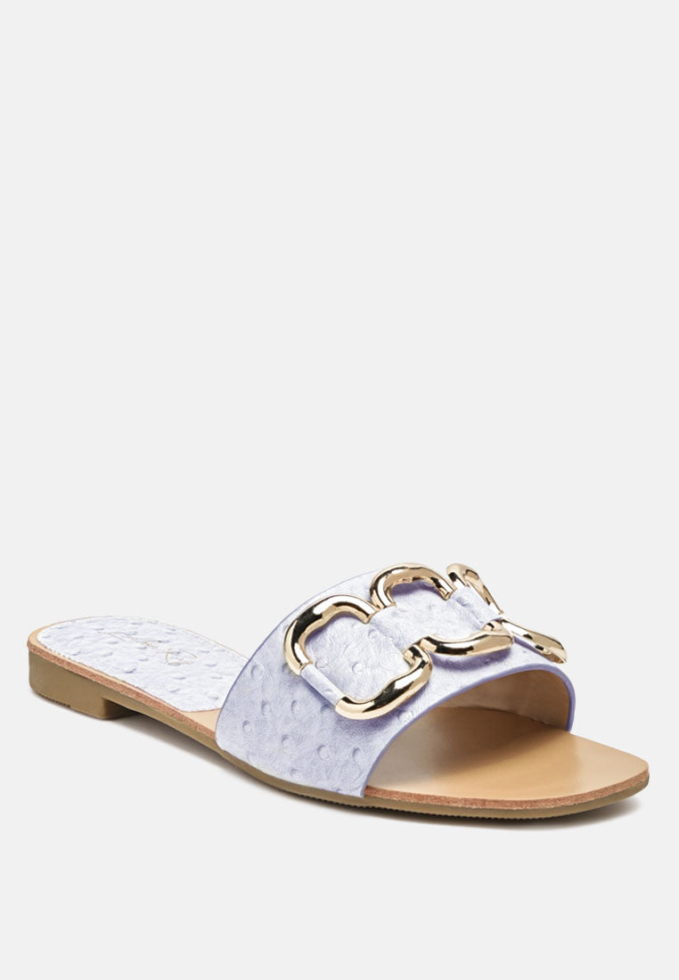 Madeleine Metal Rings Flat Slides - Tigbul's Variety Fashion Shop