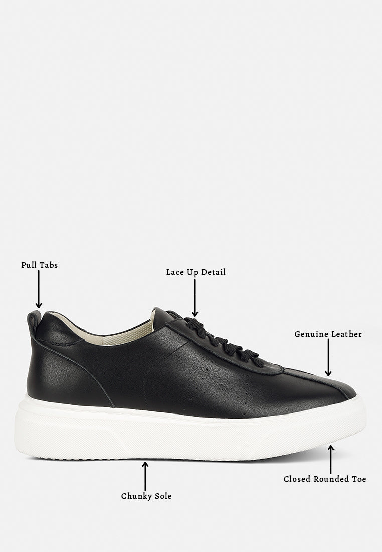 Magull Solid Lace Up Leather Sneakers - Tigbul's Variety Fashion Shop