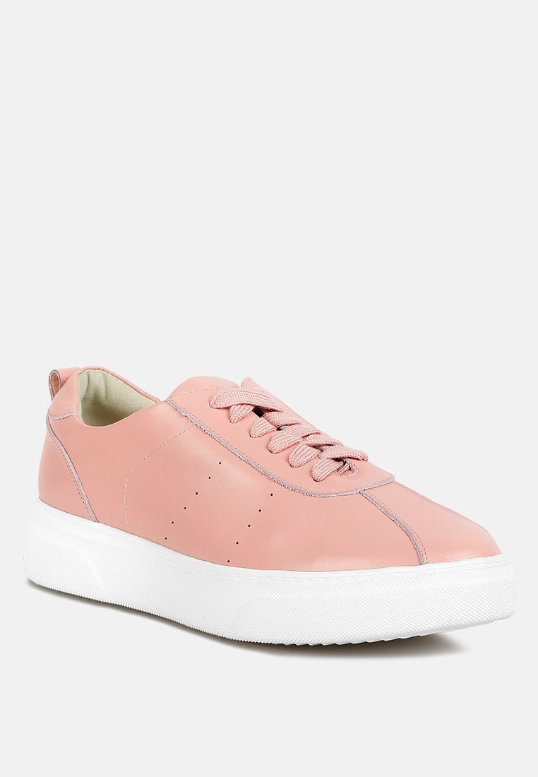 Magull Solid Lace Up Leather Sneakers - Tigbul's Variety Fashion Shop