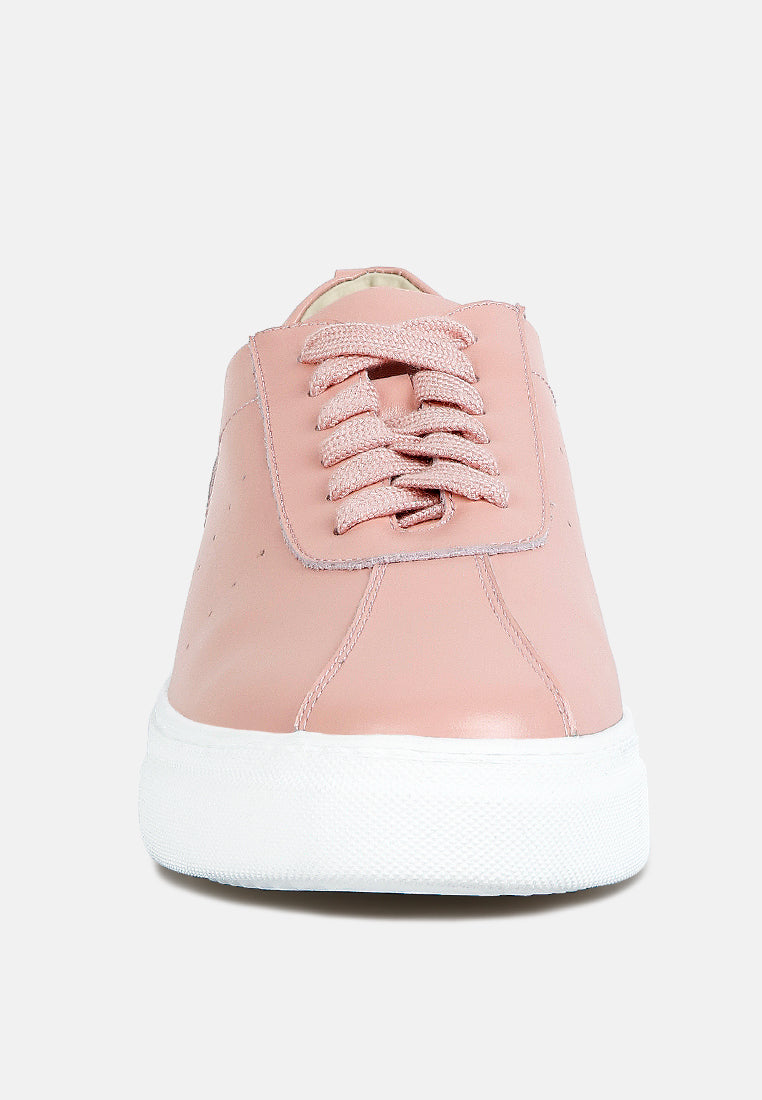 Magull Solid Lace Up Leather Sneakers - Tigbul's Variety Fashion Shop
