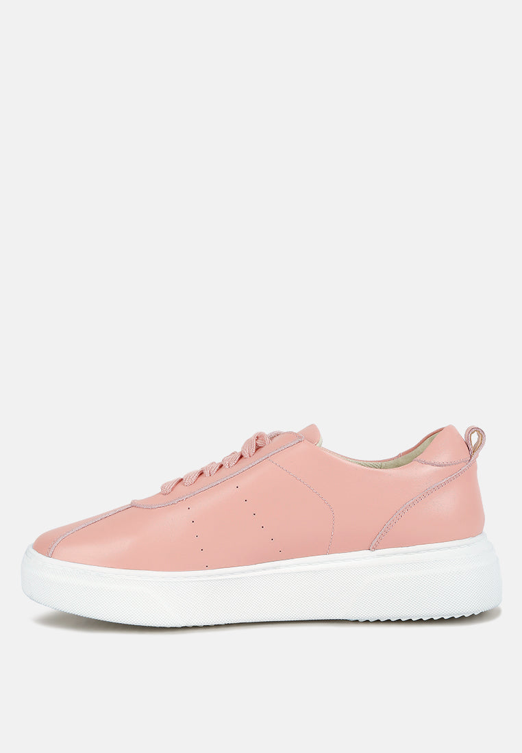 Magull Solid Lace Up Leather Sneakers - Tigbul's Variety Fashion Shop