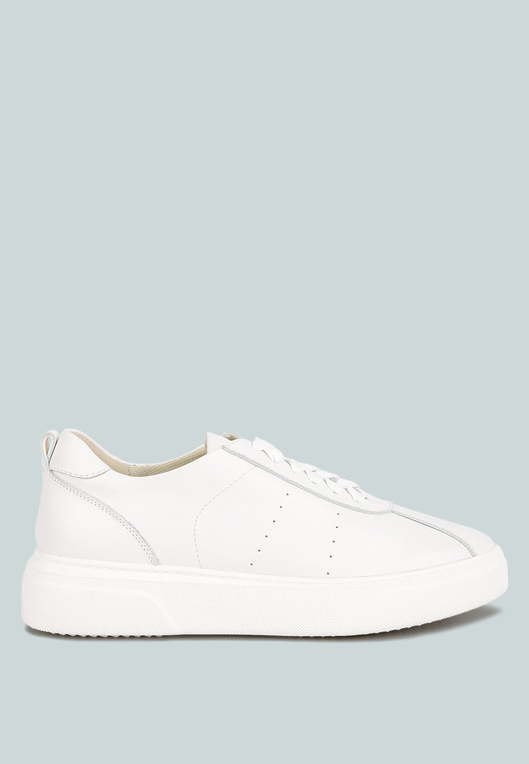Magull Solid Lace Up Leather Sneakers - Tigbul's Variety Fashion Shop