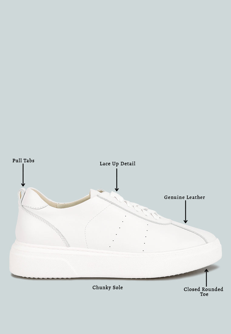 Magull Solid Lace Up Leather Sneakers - Tigbul's Variety Fashion Shop