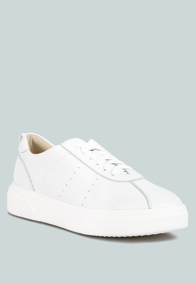 Magull Solid Lace Up Leather Sneakers - Tigbul's Variety Fashion Shop