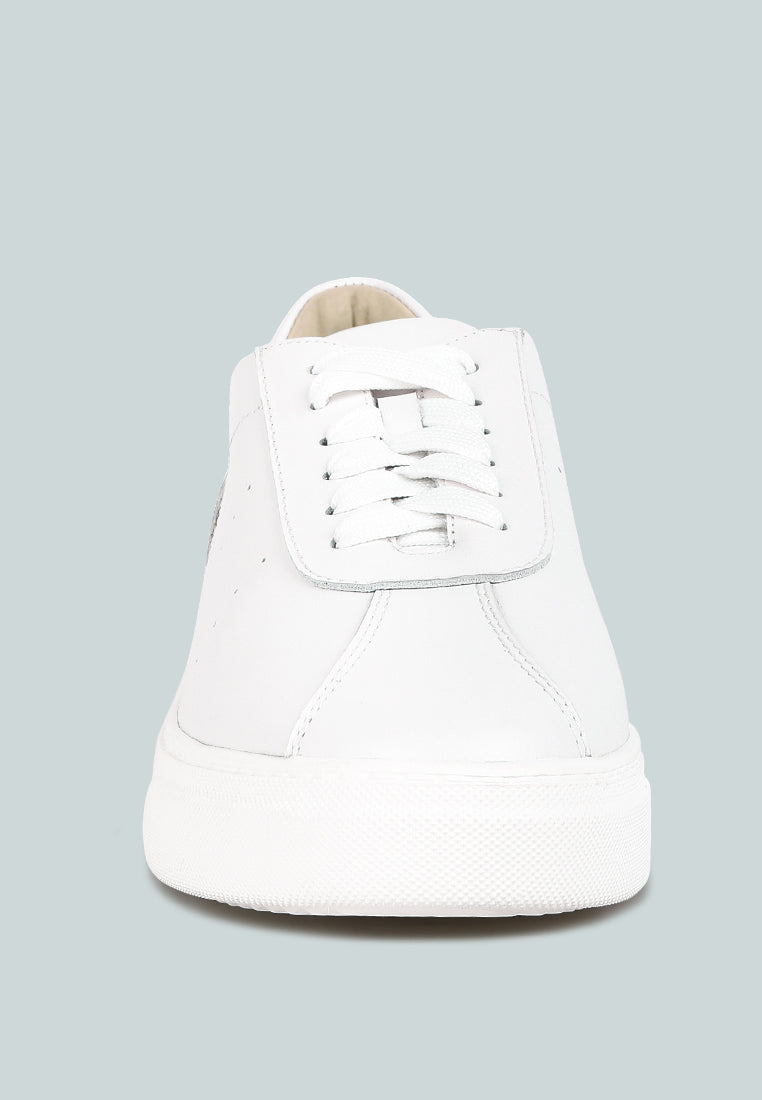 Magull Solid Lace Up Leather Sneakers - Tigbul's Variety Fashion Shop