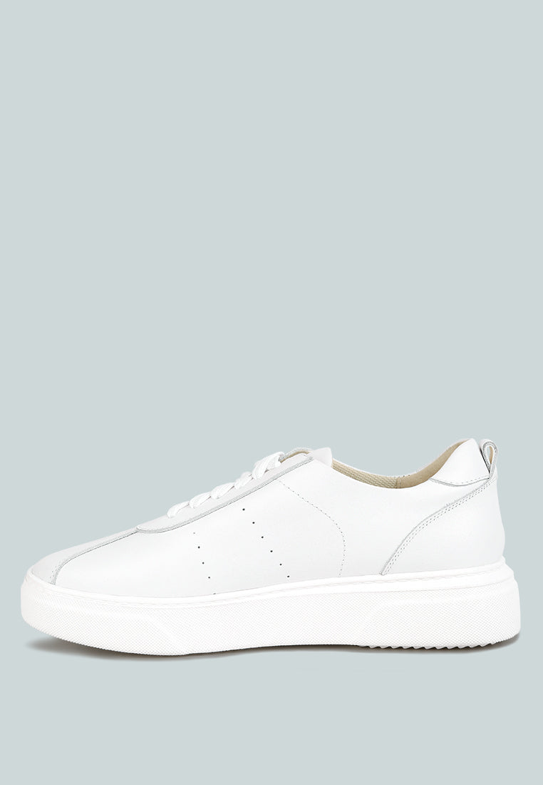 Magull Solid Lace Up Leather Sneakers - Tigbul's Variety Fashion Shop