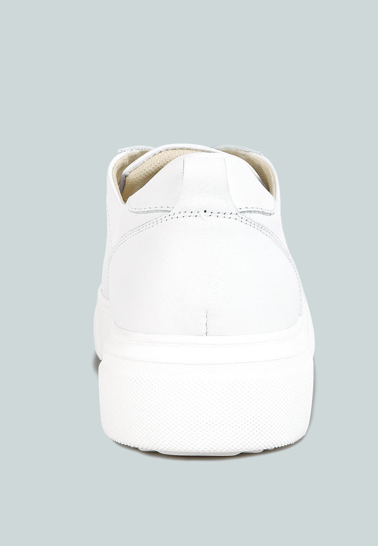 Magull Solid Lace Up Leather Sneakers - Tigbul's Variety Fashion Shop