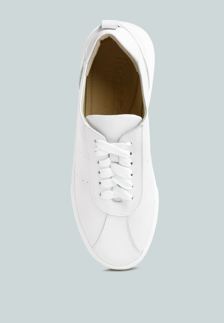 Magull Solid Lace Up Leather Sneakers - Tigbul's Variety Fashion Shop