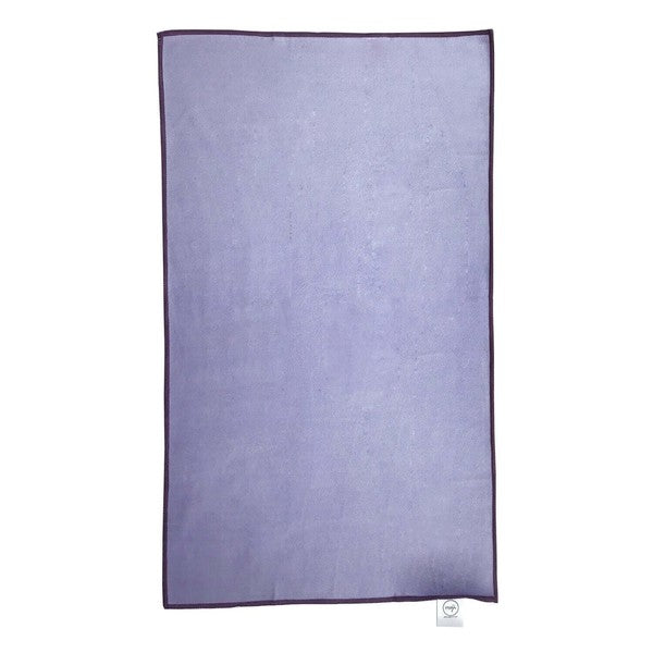 Lavender hand towel, flat folded terry cloth with dark border
