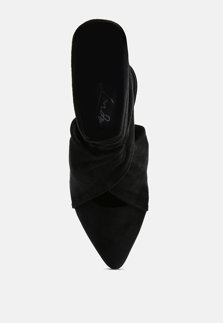 Mama Fav Lace Up Block Heel Mules - Tigbul's Variety Fashion Shop