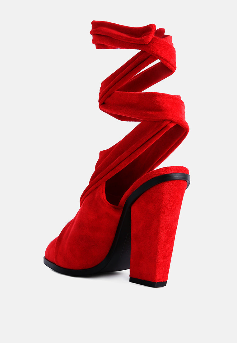 Mama Fav Lace Up Block Heel Mules - Tigbul's Variety Fashion Shop