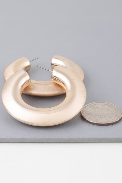Matte Modern Hoop Earrings - Tigbul's Variety Fashion Shop