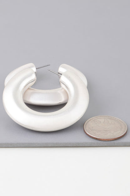 Matte Modern Hoop Earrings - Tigbul's Variety Fashion Shop