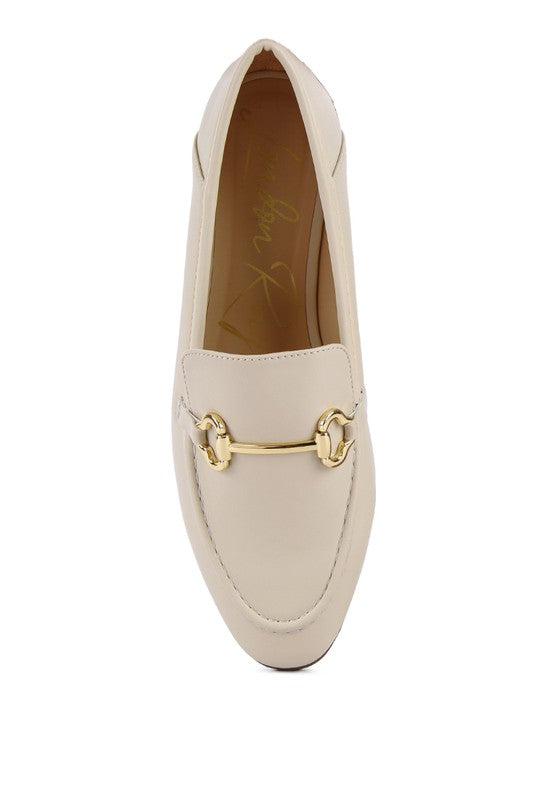 ECRU Maurice semi-casual loafer, gold horsebit across front and moc toe stitching
