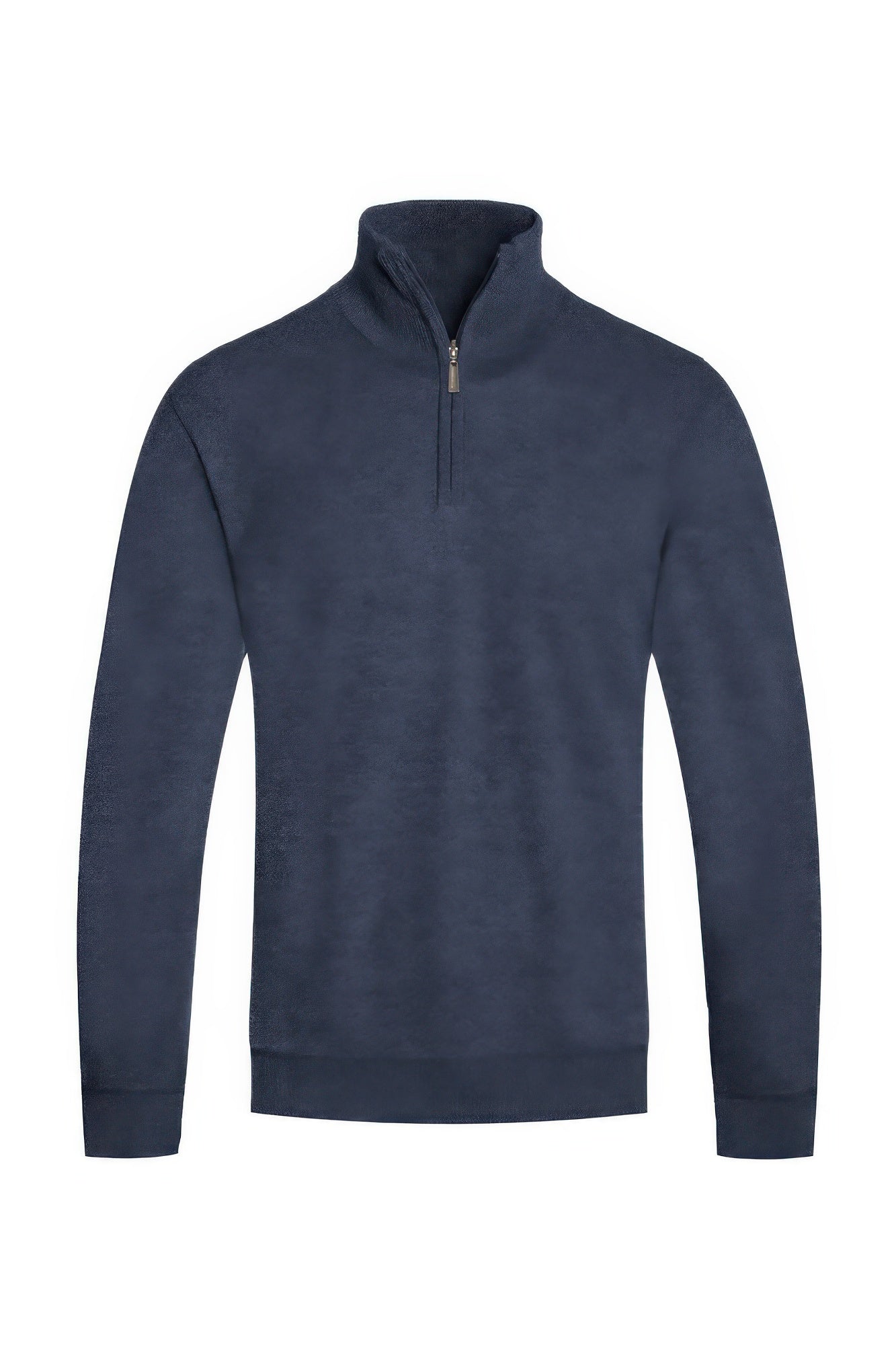 Men's knit quarter-zip sweater, navy