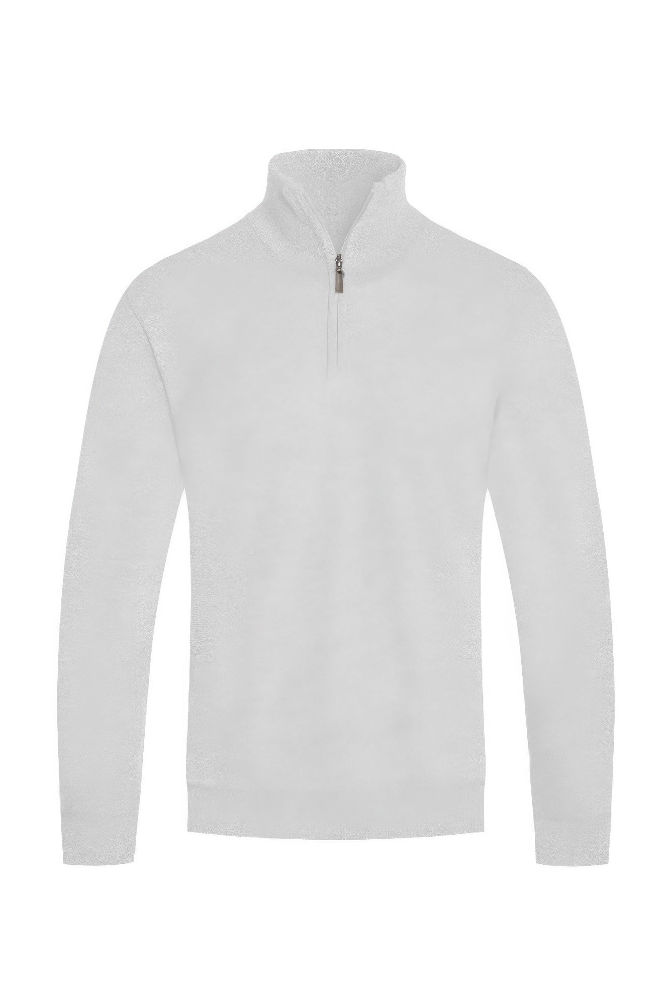 Men's knit quarter-zip sweater, white