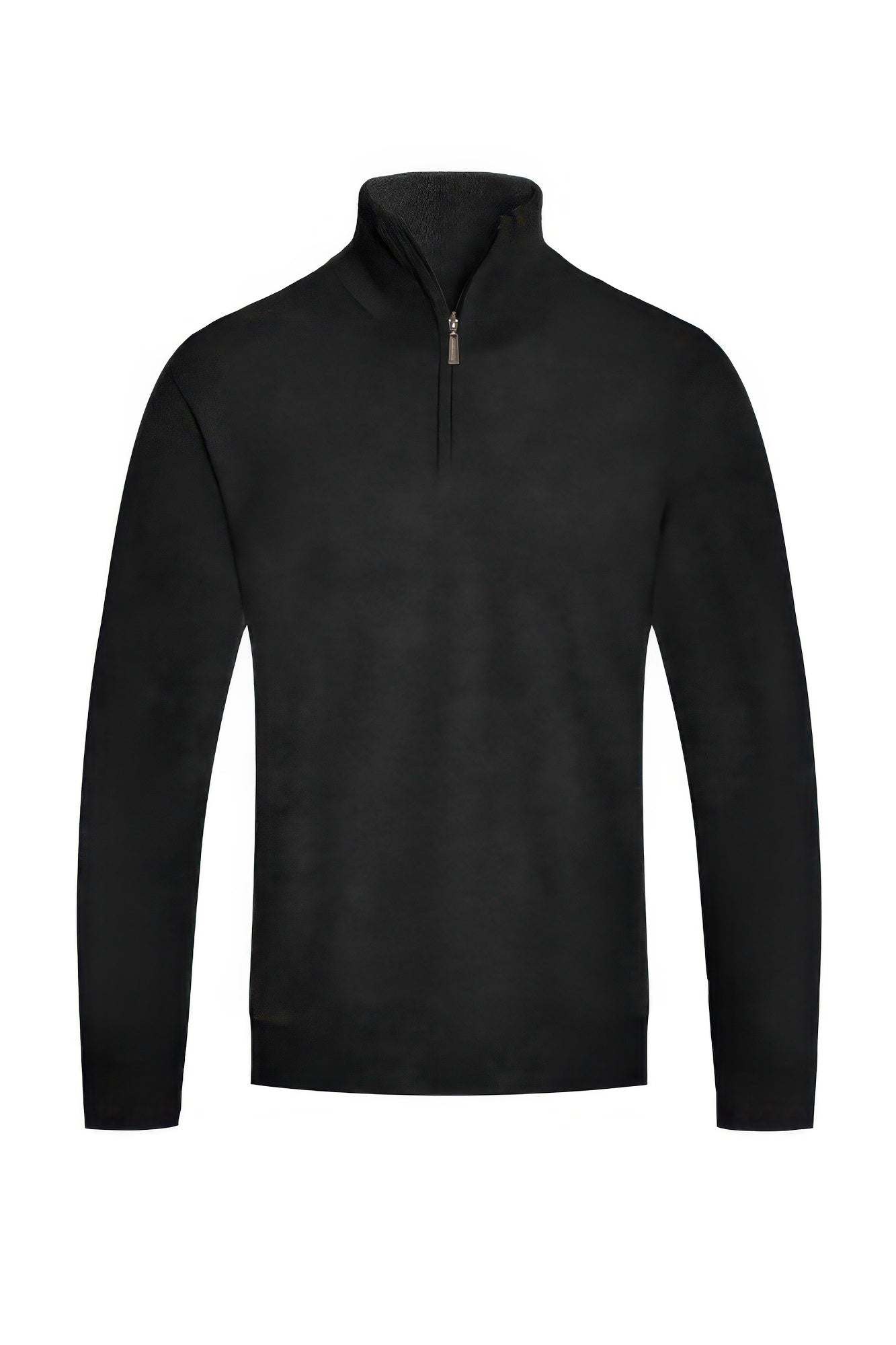 Men's knit quarter-zip sweater, black
