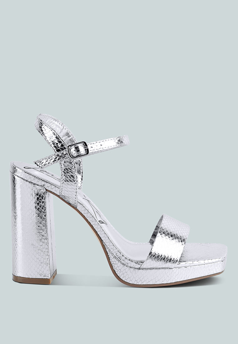 Merengue Textured High Block Heel Sandals - Tigbul's Variety Fashion Shop
